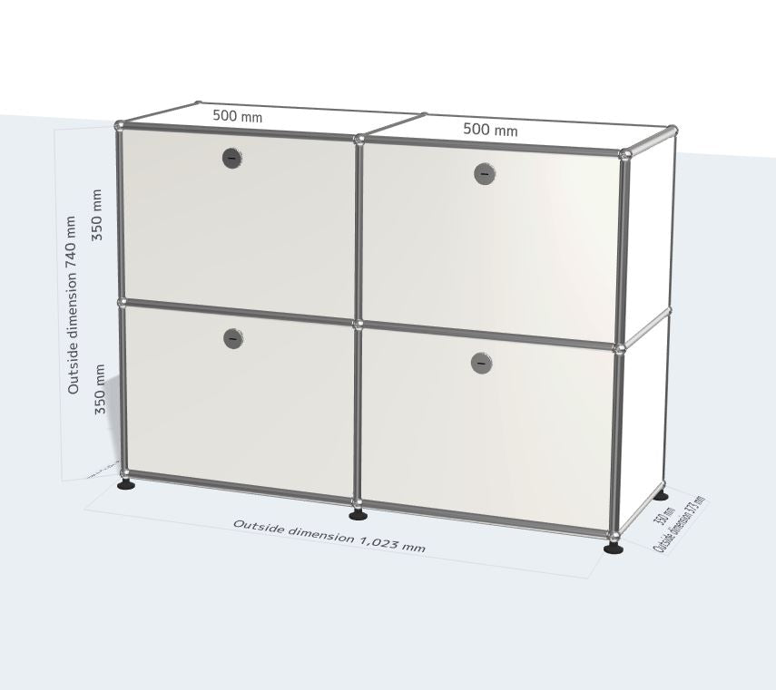 2x2 모듈 사이드보드 (4 drop down doors) [W(500+500)XD350XH(350+350)]