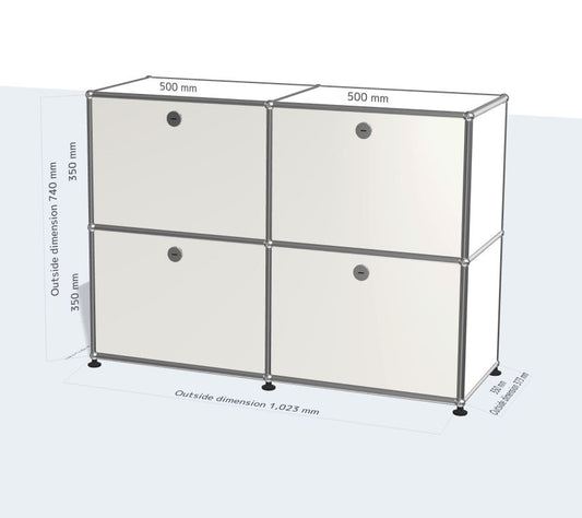 2x2 모듈 사이드보드 (4 drop down doors) [W(500+500)XD350XH(350+350)]