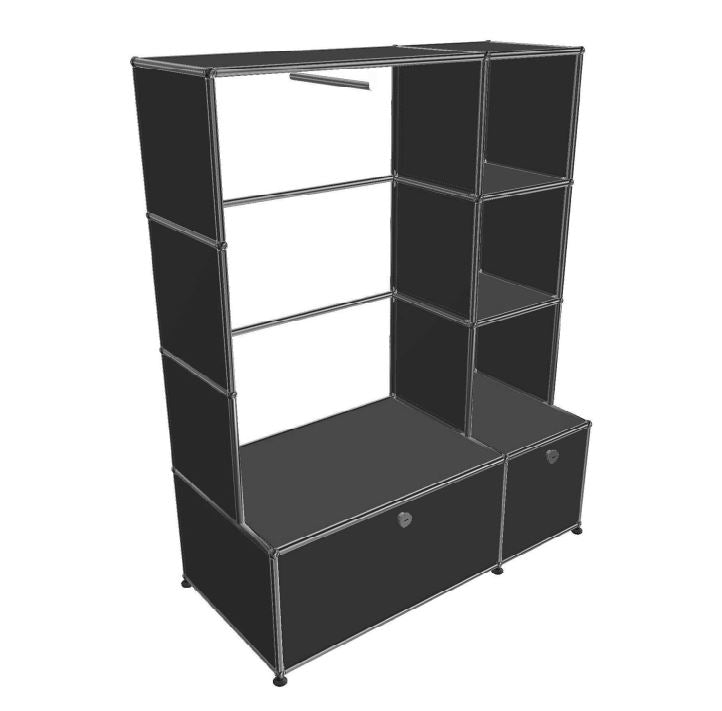 2x4 Wardrobe with 2 bottom doors [W(750+350)XD500XH(350+350+350+350)]