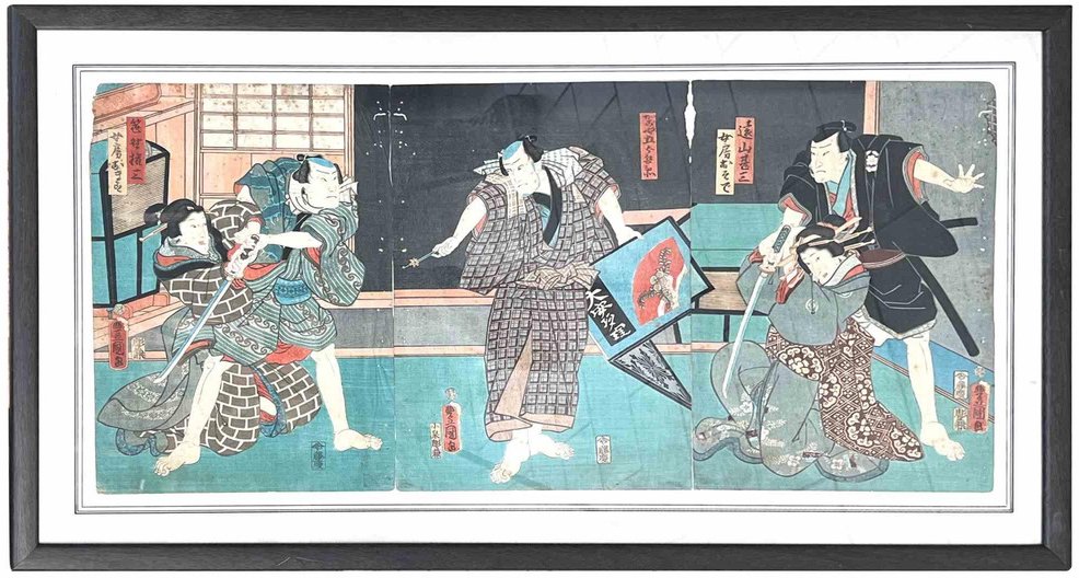 Utagawa Kunisada, Kabuki Scene, Woodcut Print, 1850s