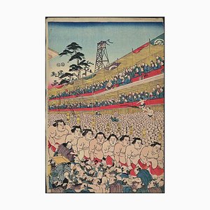 Utagawa Kunisada, Sumo Tournament, Woodblock Print, Mid-19th-Century-ZCI-1342833