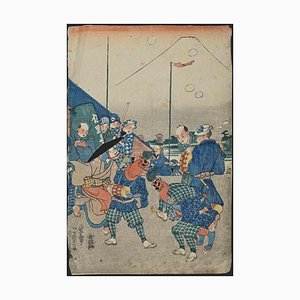 Utagawa Kunisada (Toyokuni III), Celebrations During Sumo Matches, Woodcut, Mid 19th-Century-ZCI-1345545