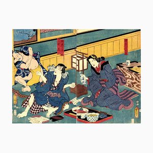 Utagawa Kunisada (Toyokuni III), Romantic Drama, Woodcut Print, 1850s-ZCI-1769859