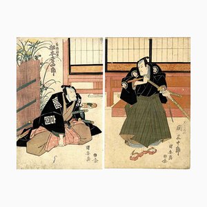 Utagawa Kuniyasu, Meeting of Two Samurai, Woodcut Print, 1820-ZCI-1769860