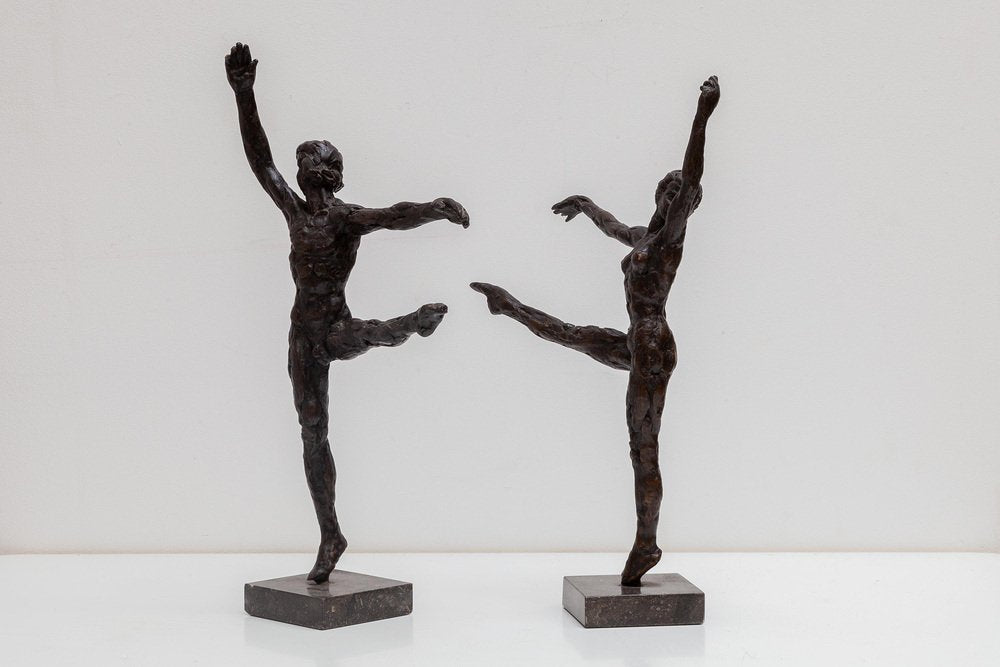 V D Brande, Bronze Dancers, Belgium, 1970s, Bronze Sculptures, Set of 2