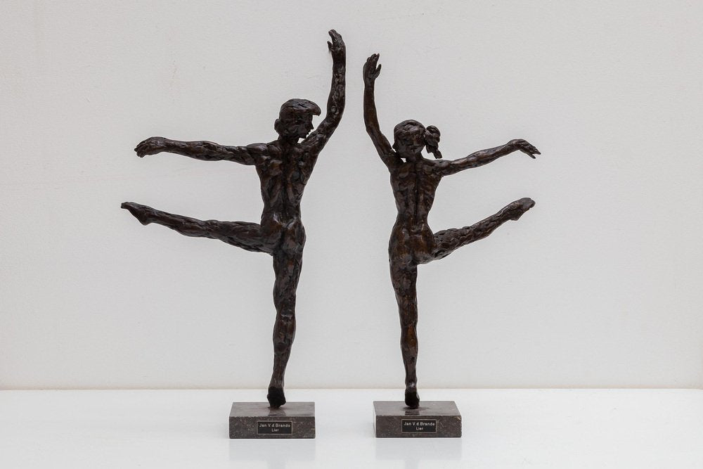 V D Brande, Bronze Dancers, Belgium, 1970s, Bronze Sculptures, Set of 2