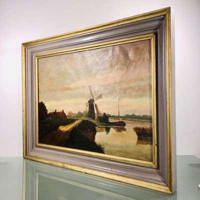 V. Waersem, Dutch Landscape Painting, Oil on Canvas, Framed-LCQ-1095241