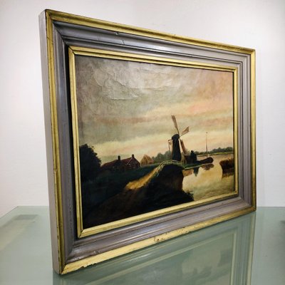 V. Waersem, Dutch Landscape Painting, Oil on Canvas, Framed-LCQ-1095241