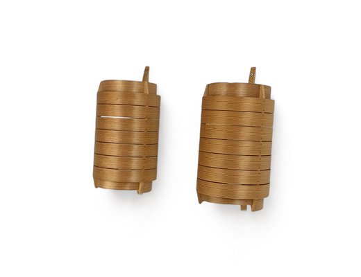 V156 Wall Lights in Pinewood by Hans-Agne Jakobsson for Ab Ellysett, 1960s, Set of 2-ZM-2020599