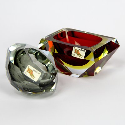 Vaciabolsillos Game Ashtrays or Murano Glasses by Luigi Mandruzzato, Set of 2-NE-935758