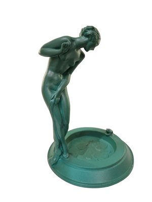 Vague Female Figurine Stepping Into a Lake by Guerbe for Max Le Verrier, France, 1930s-SAK-1814465