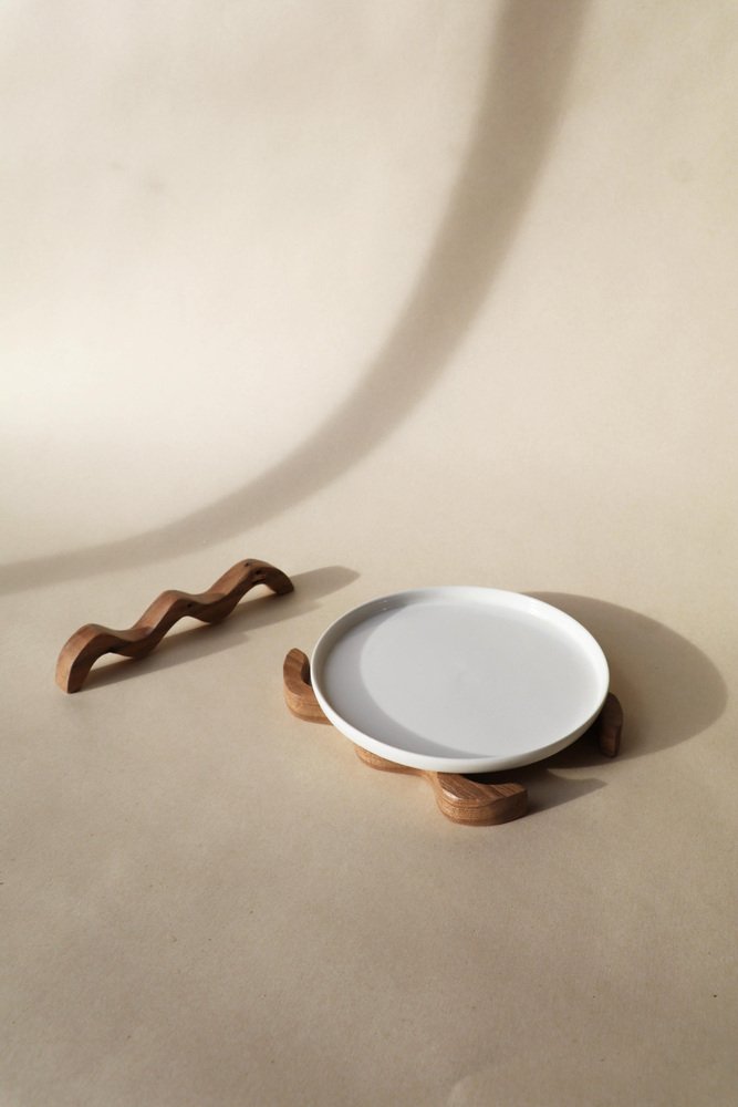 Vagues Wood Trivet by Alice Lahana Studio, Set of 3