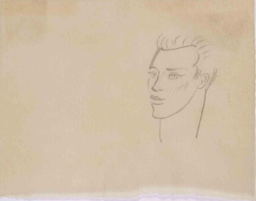 Valentine Hugo, Portrait of a Young Man, Drawing, Mid 20th century