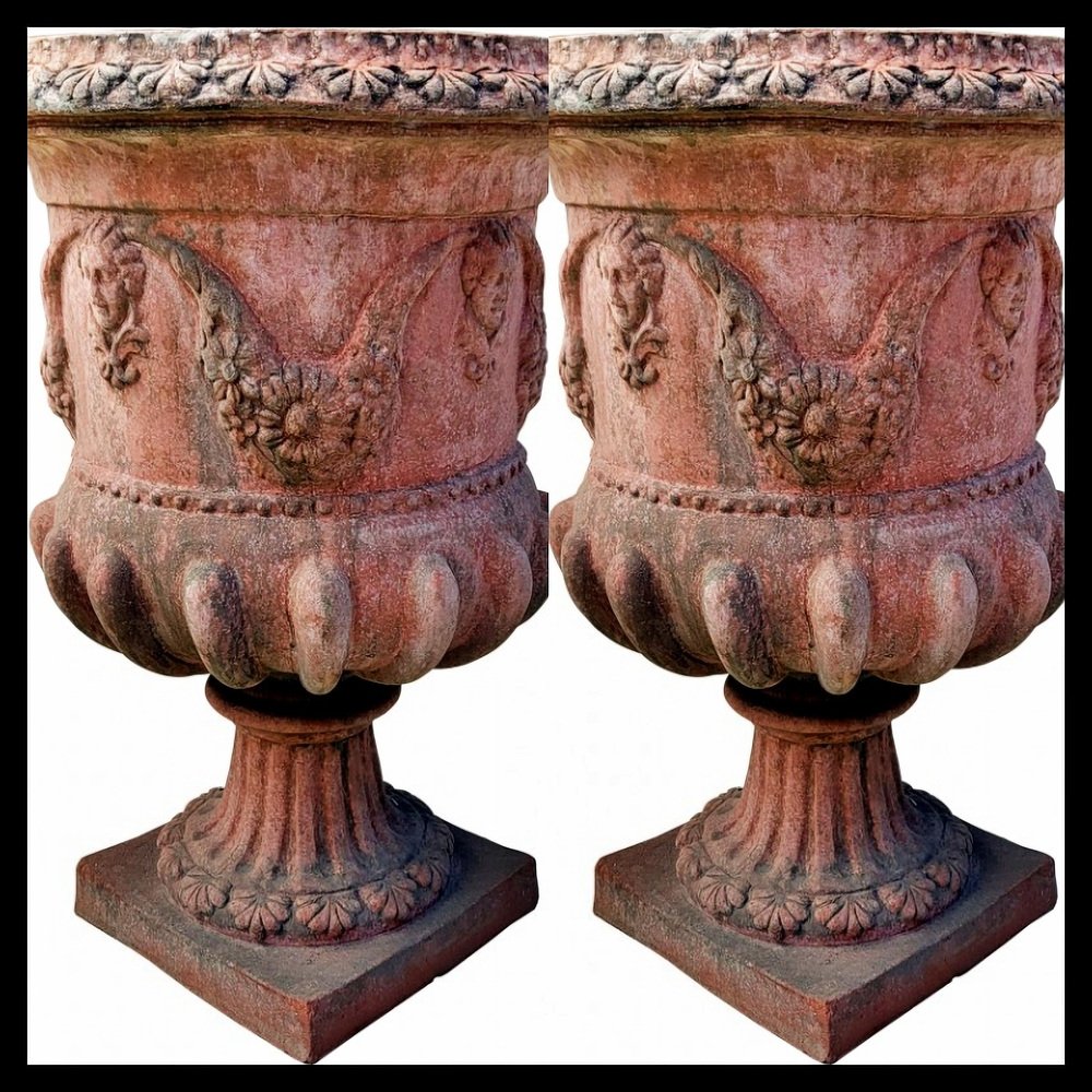 Valentino Terracotta Vases by Vanvitelli Alla Reggia Di Caserta, Set of 2