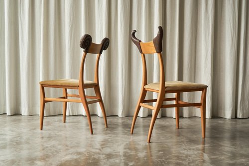 Valérie Dementhon Avant-Garde Side Chairs Edition Nord-Sud by Philippe Starck, France, 1990s, Set of 2