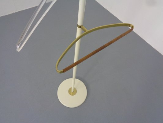 Valet Stand in Brass & Acrylic Glass & Leather from Vereinigte Werkstätten, Germany, 1950s-RDW-1251167