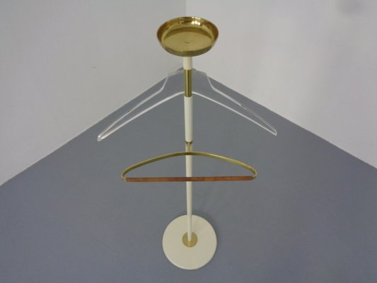 Valet Stand in Brass & Acrylic Glass & Leather from Vereinigte Werkstätten, Germany, 1950s-RDW-1251167