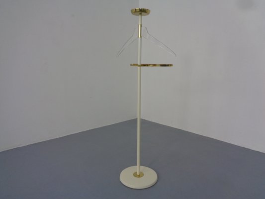 Valet Stand in Brass & Acrylic Glass & Leather from Vereinigte Werkstätten, Germany, 1950s-RDW-1251167