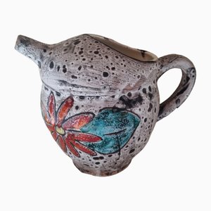 Vallauris Pitcher with Floral Design, 1960s-GSF-1812458