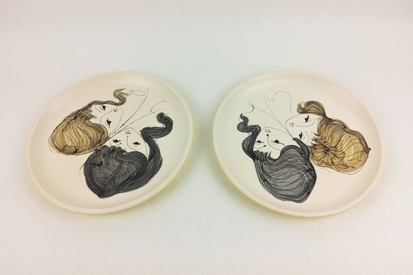 Vallauris Plates by Brescon, 1950, Set of 2-YBU-1075381