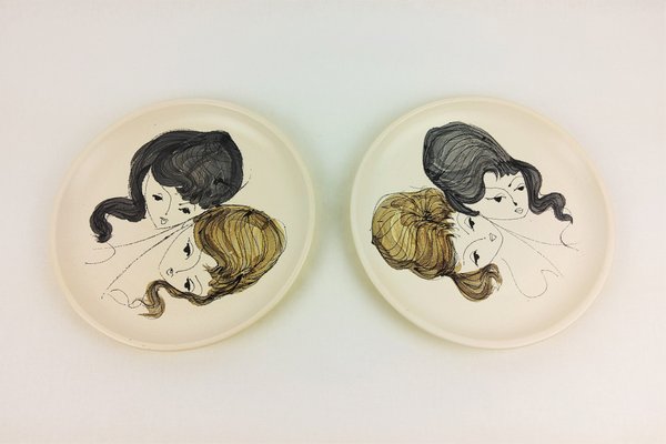 Vallauris Plates by Brescon, 1950, Set of 2-YBU-1075381