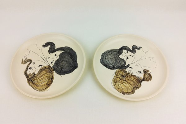 Vallauris Plates by Brescon, 1950, Set of 2-YBU-1075381