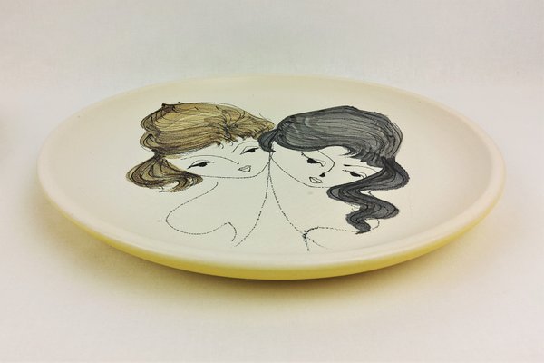 Vallauris Plates by Brescon, 1950, Set of 2-YBU-1075381