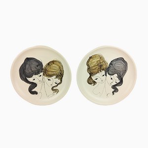 Vallauris Plates by Brescon, 1950, Set of 2-YBU-1075381