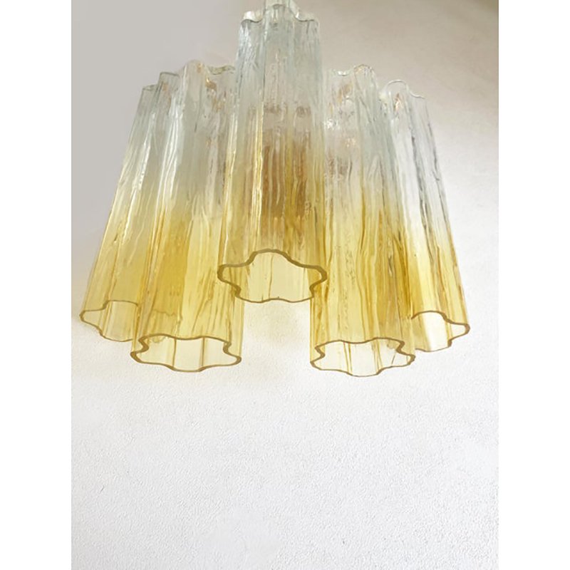 Vanished-Clear Amber Tronchi Murano Glass Wall Sconces by Simoeng, Set of 2