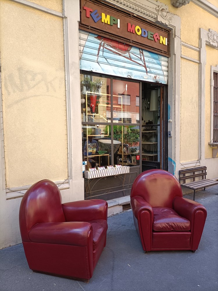 Vanity Fair Armchairs in Bordeaux Leather, 1980s, Set of 2