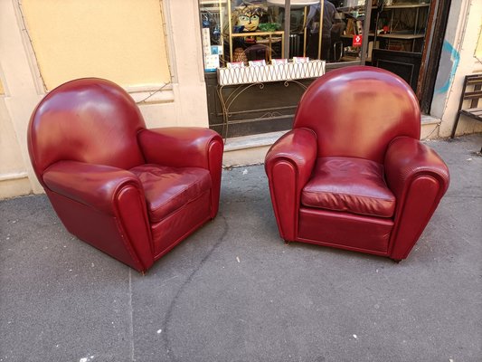 Vanity Fair Frau Armchairs in Bordeaux Leather from Poltrona Frau, 1980s, Set of 2-OHK-1787046