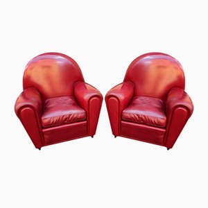 Vanity Fair Frau Armchairs in Bordeaux Leather from Poltrona Frau, 1980s, Set of 2-OHK-1787046