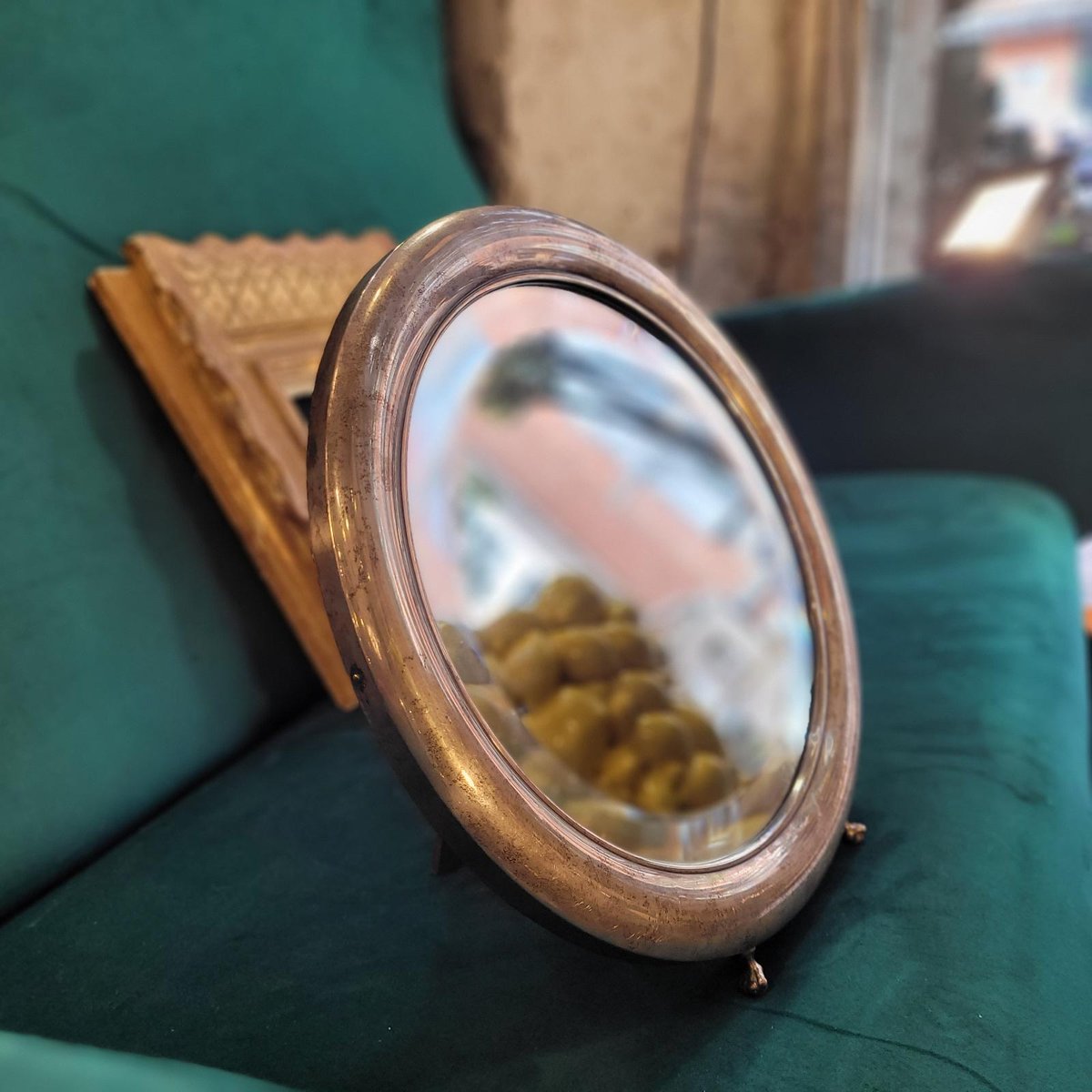 Vanity Mirror in Silver Plate, France, 1930s