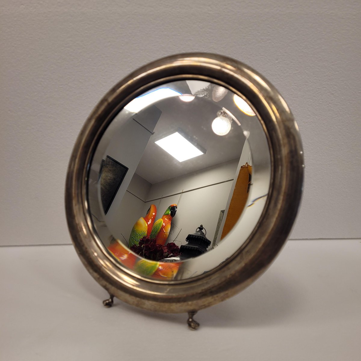 Vanity Mirror in Silver Plate, France, 1930s