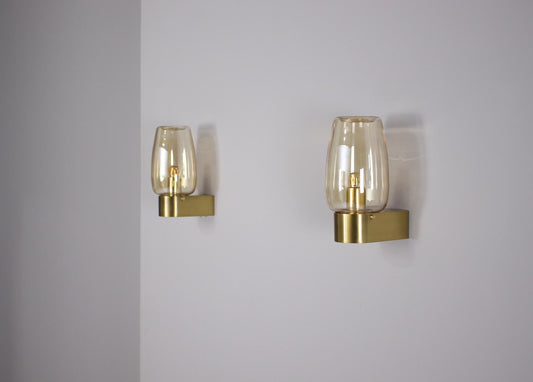 Vanity Sconces in Brushed Brass, Set of 2