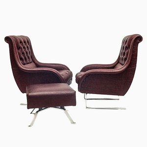 Varam Armchairs with Ottoman, 1950s, Set of 3-JCN-1703639