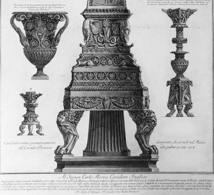 Vari Candelabri, un Vaso e Due Urne Cinerarie - Etching - 1778 1778-ZCI-756797