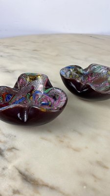 Variegated Murano Glass Ashtrays, 1970s, Set of 2-YST-1730452