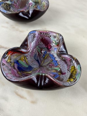 Variegated Murano Glass Ashtrays, 1970s, Set of 2-YST-1730452