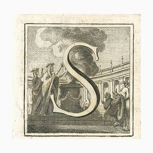 Various Artists, Letter of the Alphabet S, Original Etching, 18th Century-ZCI-1775906