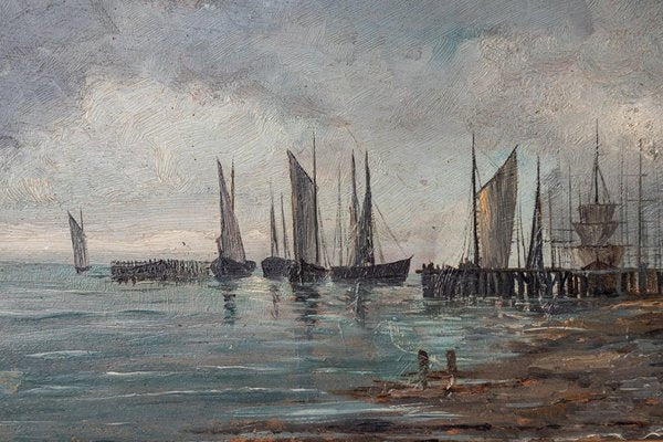 Various Artists, Marine Scenes, 19th Century, Paintings, Set of 4-AOI-2042690