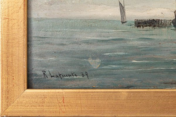 Various Artists, Marine Scenes, 19th Century, Paintings, Set of 4-AOI-2042690