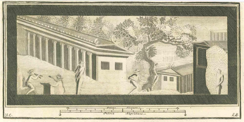 Various Artists, Roman Temple Fresco, Etching, 18th Century