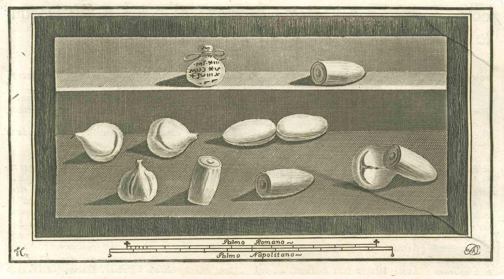 Various Authors, Still Life Pompeian Fresco, Etching, 18th Century