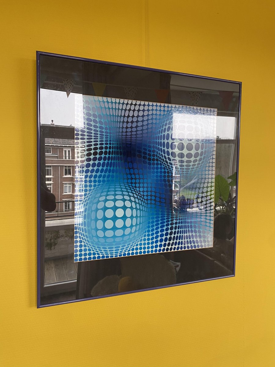 Vasarely, Op Art Composition, 1972, Photo Print, Framed