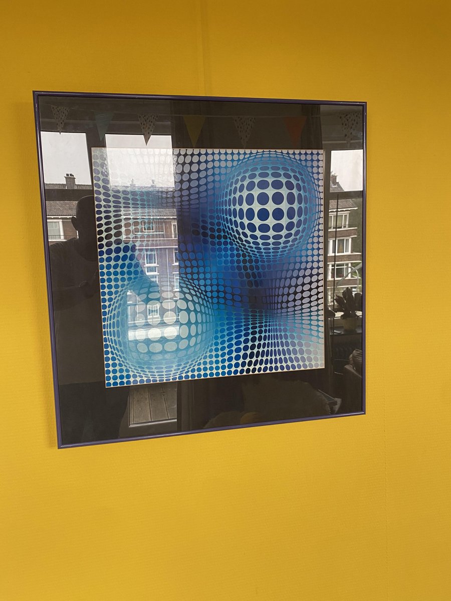 Vasarely, Op Art Composition, 1972, Photo Print, Framed