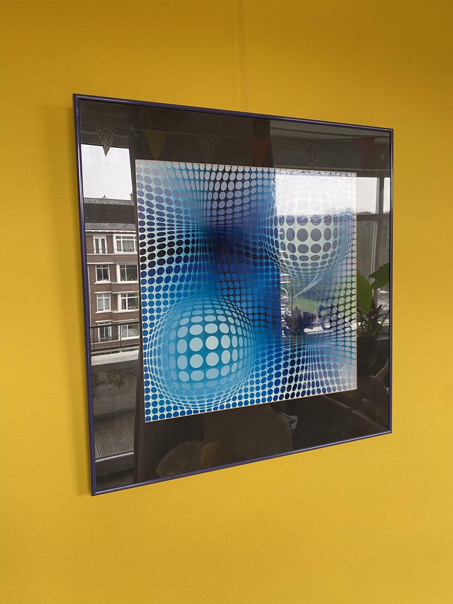 Vasarely, Op Art Composition, 1972, Photo Print, Framed