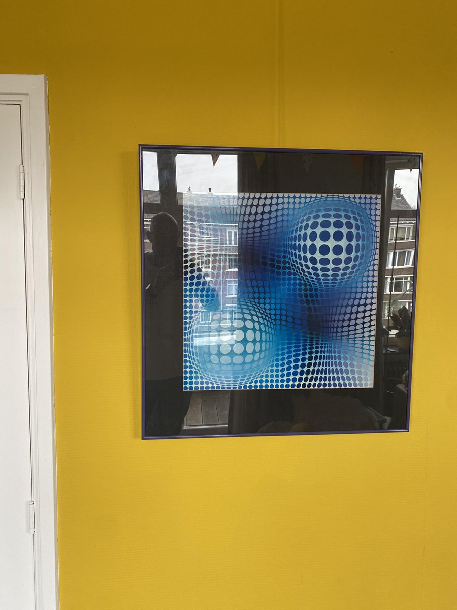 Vasarely, Op Art Composition, 1972, Photo Print, Framed