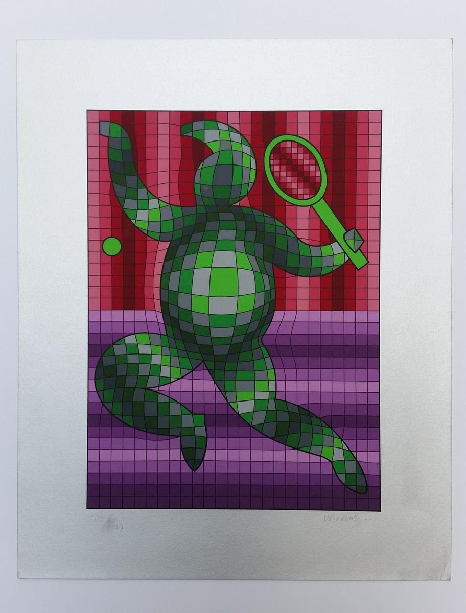 Vasarely - "Tennis Player" - 1977 1977