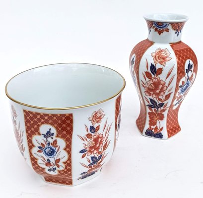 Vase and Cache-Pot in Porcelain from Bareuther Waldsassen, Set of 2-FSD-1295811